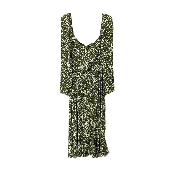 Reformation Sigmund Midi Dress in Green Moiret Print Size 14 - Picture 5 of 10